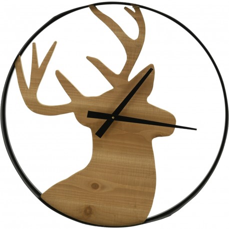 Horloge ronde cerf