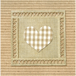 Interruttore decorato cuore vichy beige e bianco