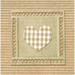 Interruttore decorativo con cuore vichy beige e bianco - Interrupteur simple