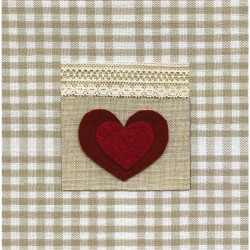 Interrupteur décoré coeur vichy beige - Interrupteur simple
