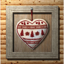 Interruttore decorato cuore rosso su un chiodo