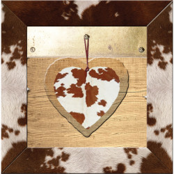 Interrupteur décoré coeur peau de vache - Interrupteur simple