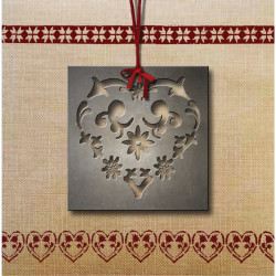 Decorated light switch with cut-out flower heart - Interrupteur simple
