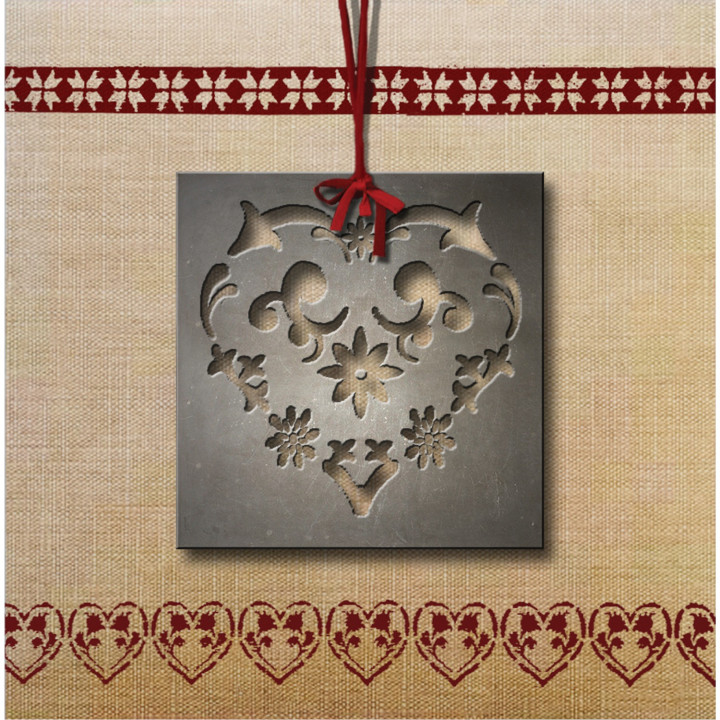 Decorated light switch with cut-out flower heart