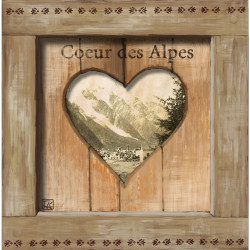 Interrupteur décoré coeur des alpes - Interrupteur simple