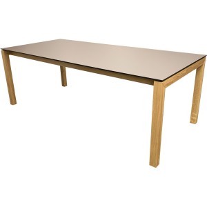 Table étoile plateau fenix et pieds chêne avec 2  allonges intégrées