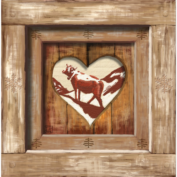 Decorated wooden heart light switch