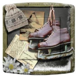 Interrupteur décoré cervin et patins - Interrupteur simple