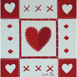 Interrupteur décoré 5 coeurs rouge - Interrupteur simple